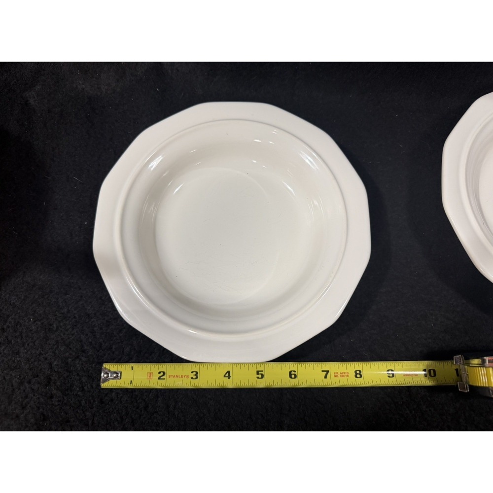 Pfaltzgraff White Octagonal Glossy Ceramic Saucers 8" X 2" Made in USA